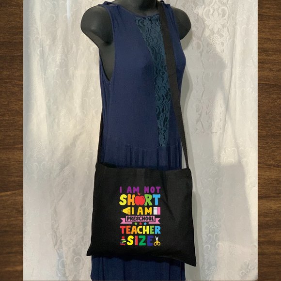 Preschool Teacher Canvas Cotton Crossbody Messenger Tote Bag - Picture 1 of 2